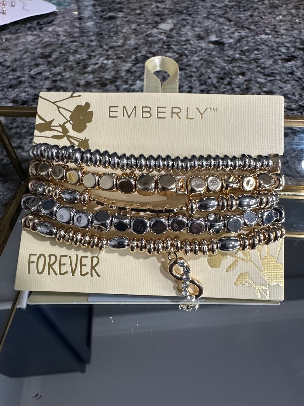 Emberly ‘Forever’ Gold Tone Bracelets